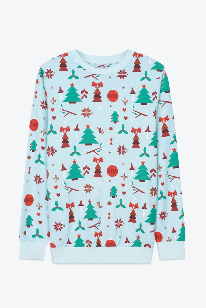 Womens Christmas Print Crew Neck Sweatshirt