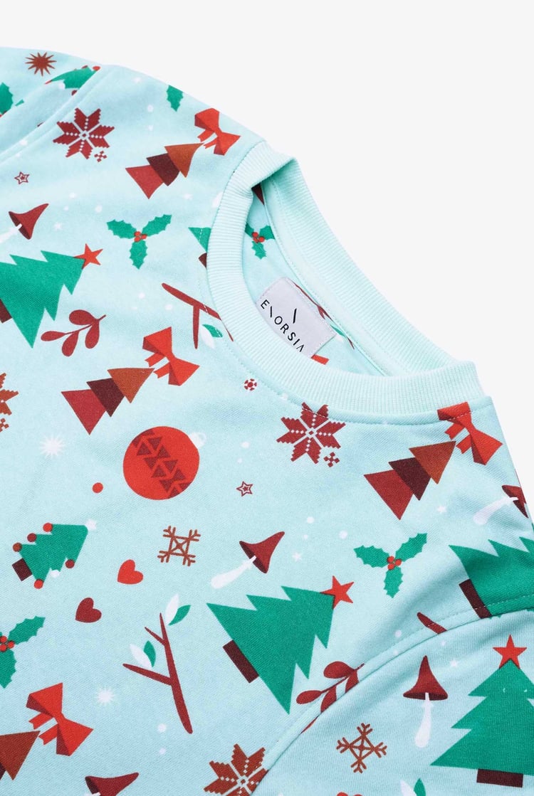 Womens Christmas Print Crew Neck Sweatshirt