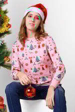 Womens Christmas Print Crew Neck Sweatshirt