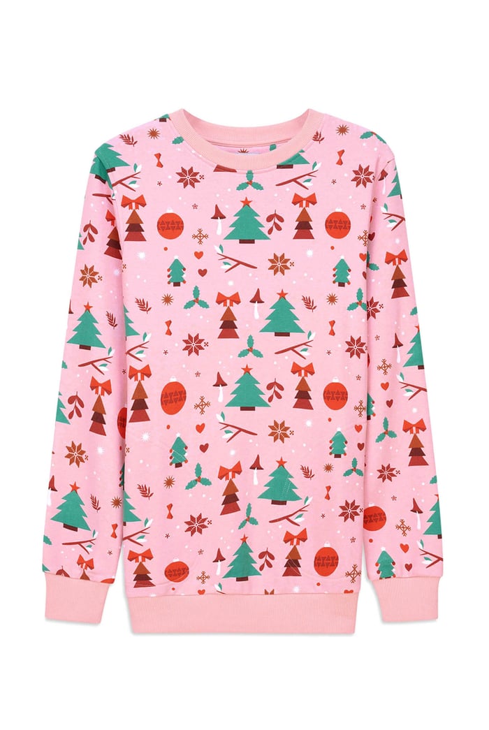 Womens Christmas Tree Printed Sweatshirt