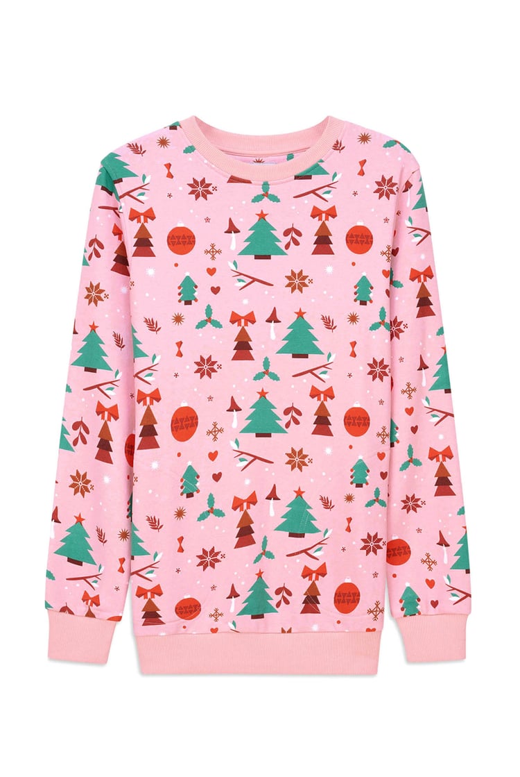 Womens Christmas Print Crew Neck Sweatshirt