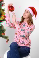 Womens Christmas Print Crew Neck Sweatshirt