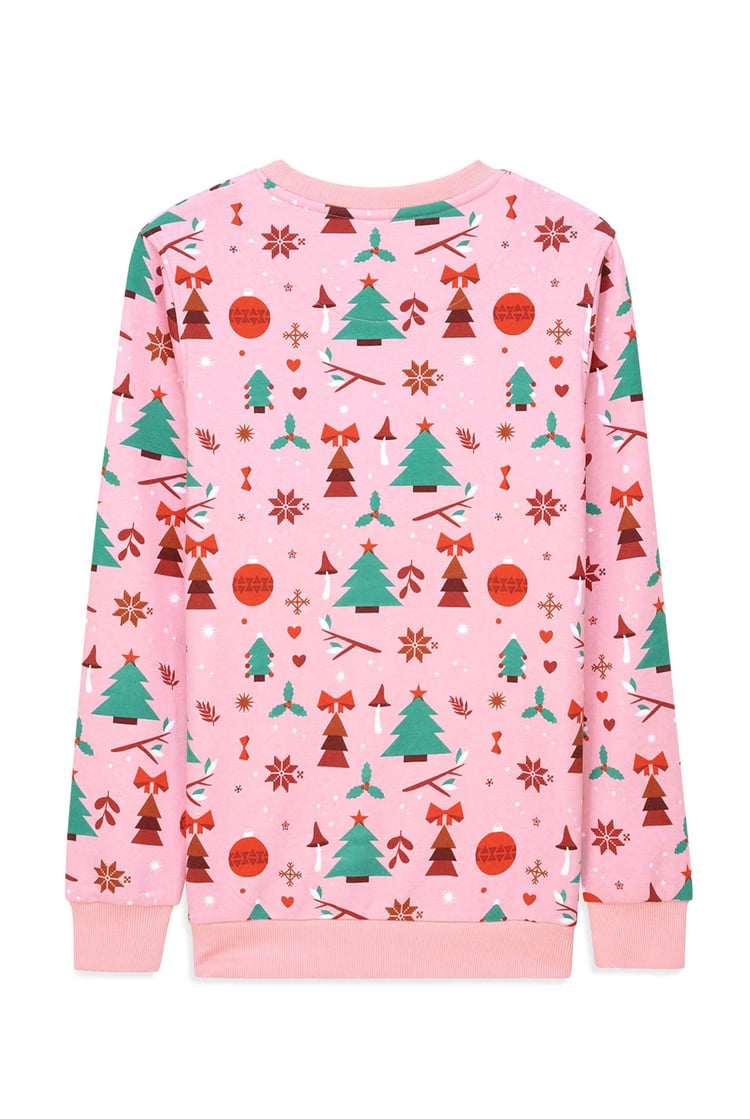 Womens Christmas Print Crew Neck Sweatshirt