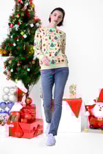 Womens Christmas Print Crew Neck Sweatshirt