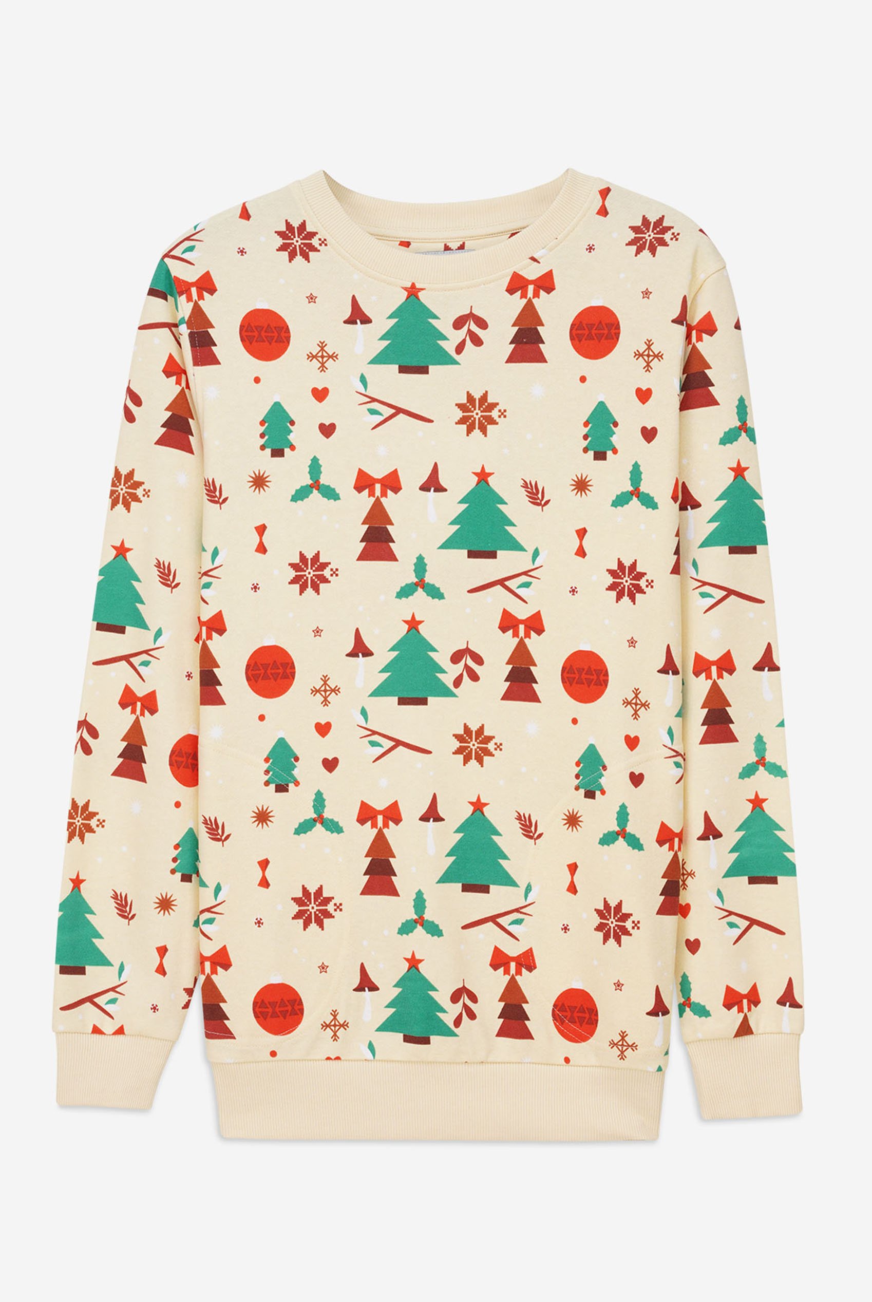 Womens Christmas Print Crew Neck Sweatshirt