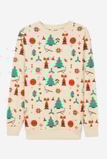 Womens Christmas Print Crew Neck Sweatshirt