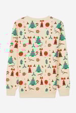 Womens Christmas Print Crew Neck Sweatshirt