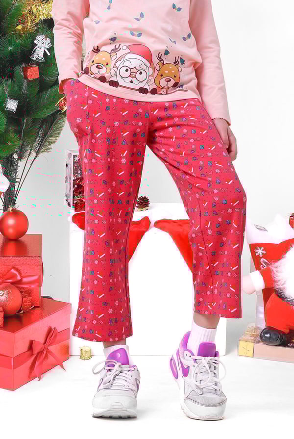 Girls Red Christmas Pyjama Bottoms (12/18mths-7yrs)