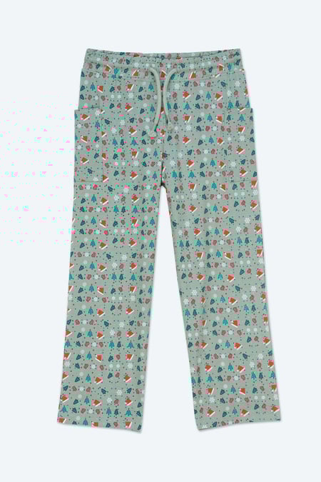 Girls Green Christmas Pyjama Bottoms (12/18mths-7yrs)