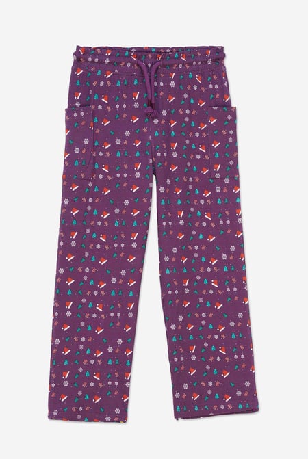 Girls Purple Christmas Pyjama Bottoms (12/18mths-7yrs)