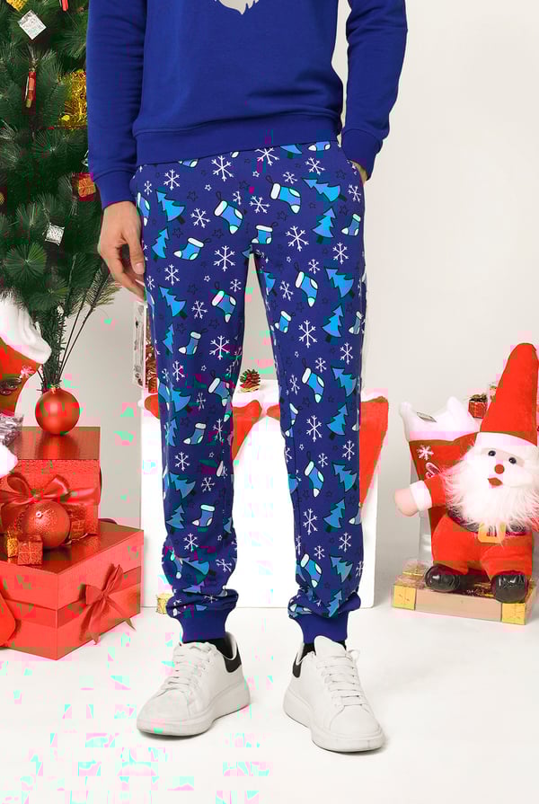 Christmas Mens Blue Pyjama Bottoms
