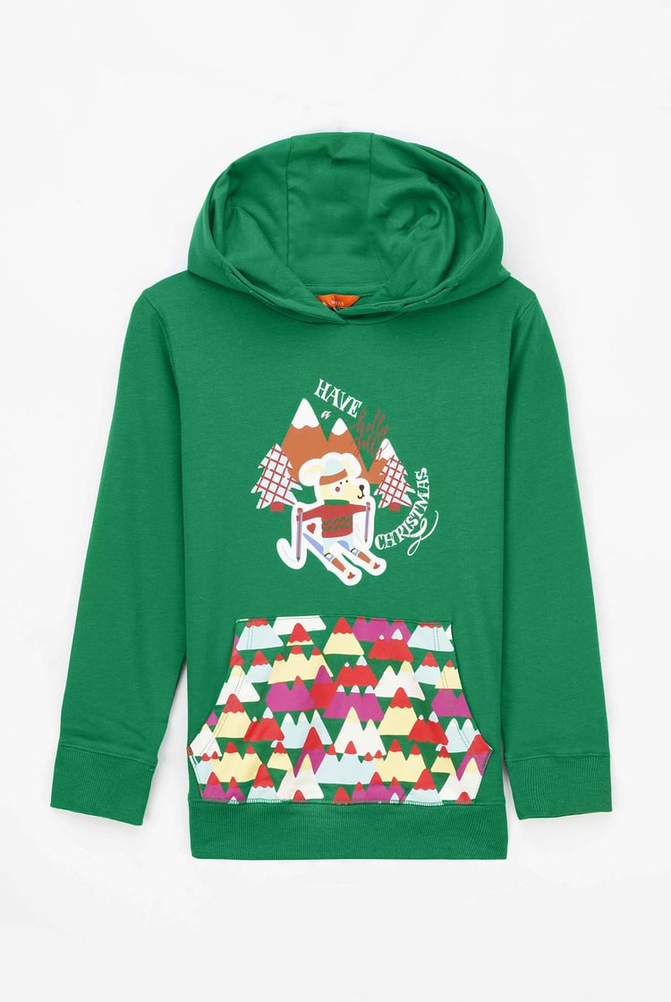 Boys Christmas Ice Skating Print Hoodie (12/18mths-7yrs)