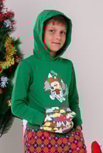 Boys Christmas Ice Skating Print Hoodie (12/18mths-7yrs)