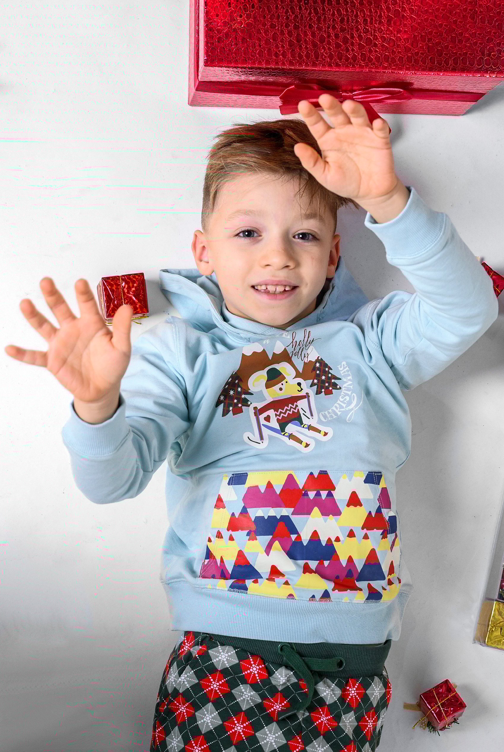 Boys Christmas Ice Skating Print Hoodie (12/18mths-7yrs)