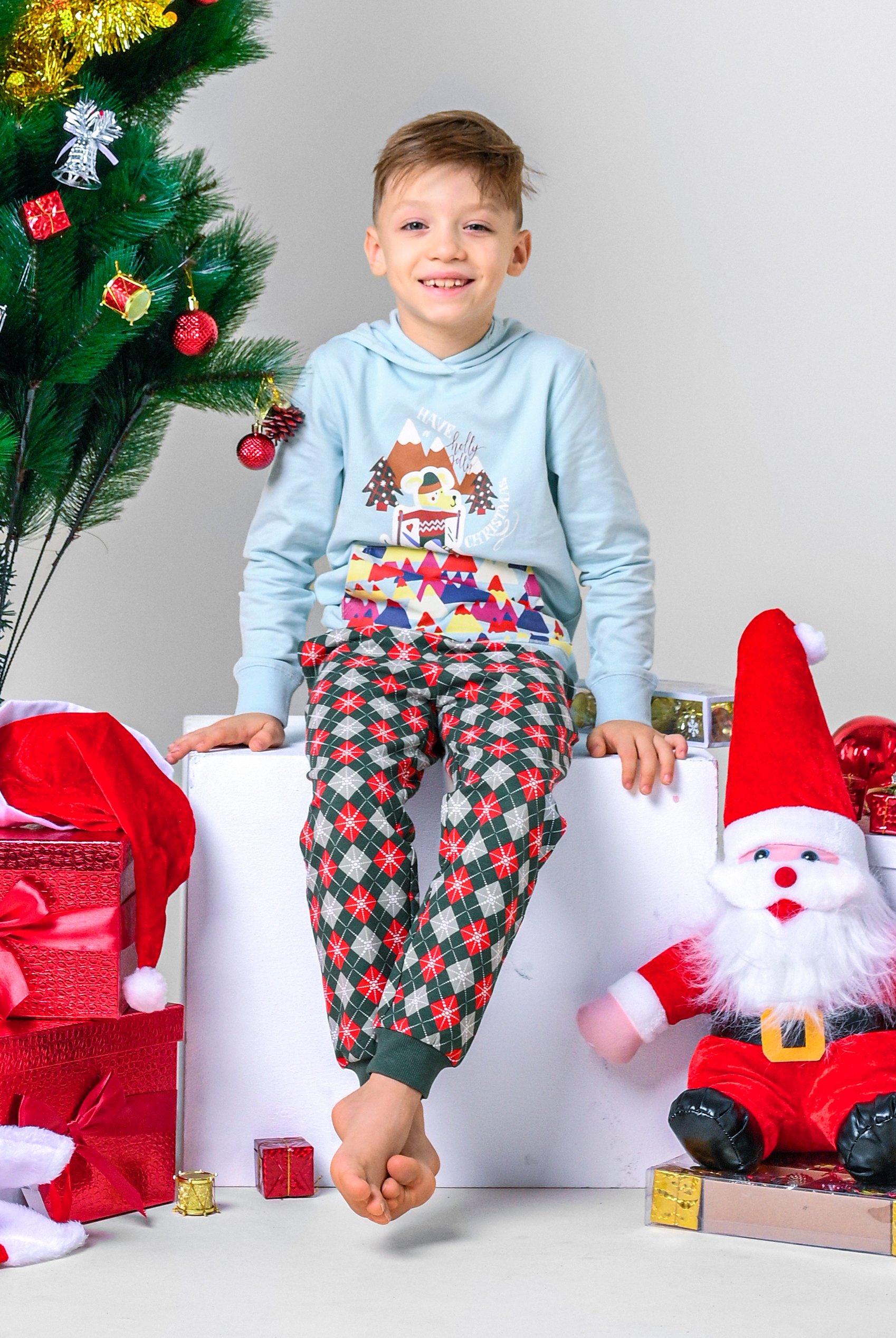 Boys Christmas Ice Skating Print Hoodie (12/18mths-7yrs)