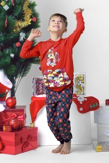 Boys Green Christmas Ice Skating Print Hoodie (12/18mths-7yrs)