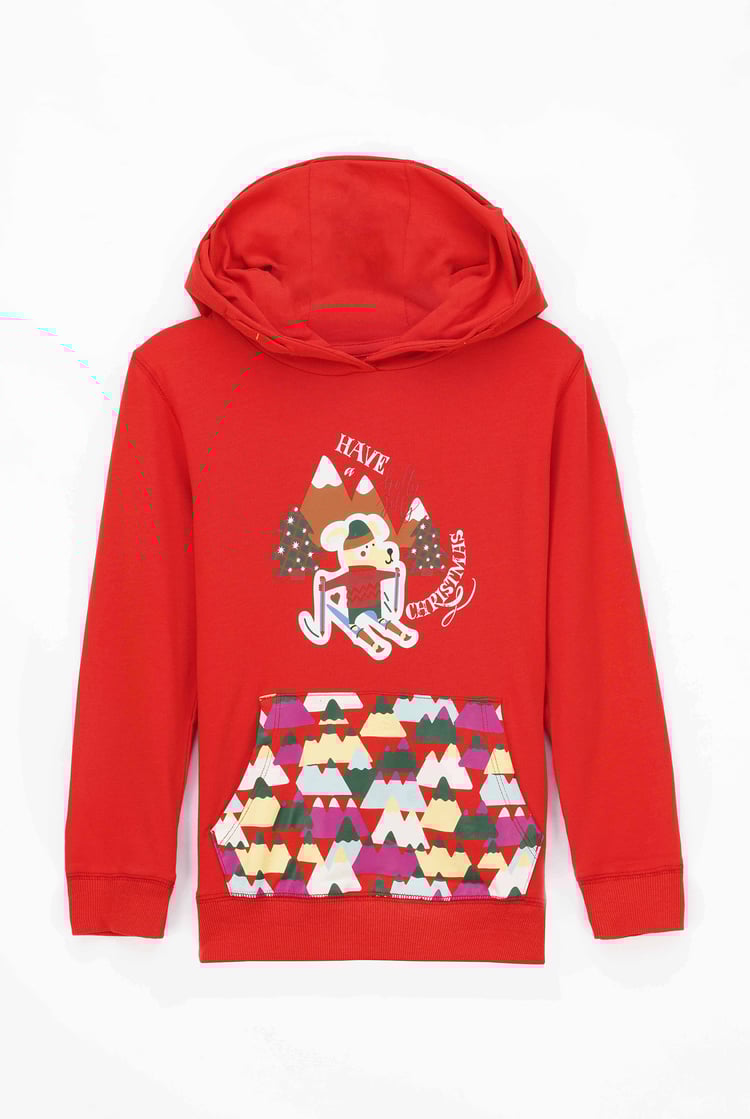 Boys Christmas Ice Skating Print Hoodie (12/18mths-7yrs)