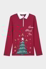 Womens Festive Half Zip Top