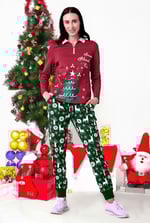 Womens Festive Half Zip Top