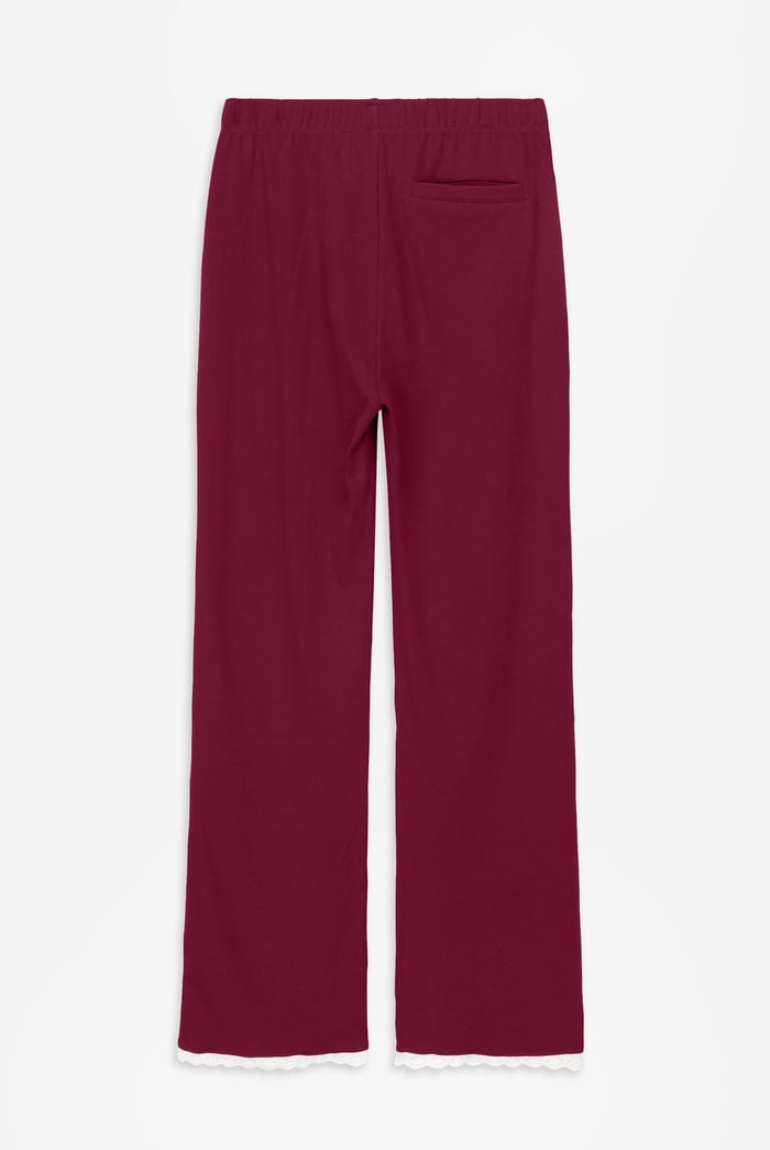 Womens Lace Insert Hem Christmas Trouser