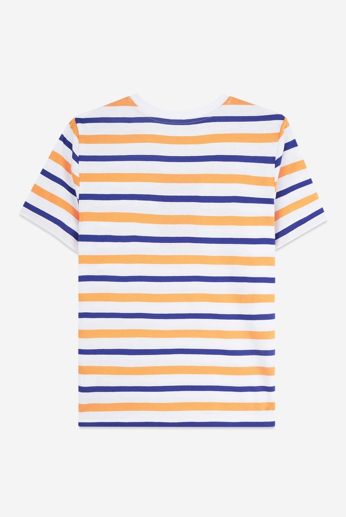 Womens Button Details Stripe T-Shirt