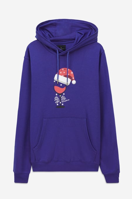 Mens Navy Christmas Graphic Hoodie