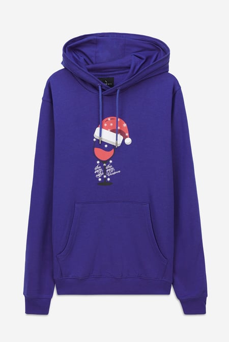 Mens Navy Christmas Graphic Hoodie