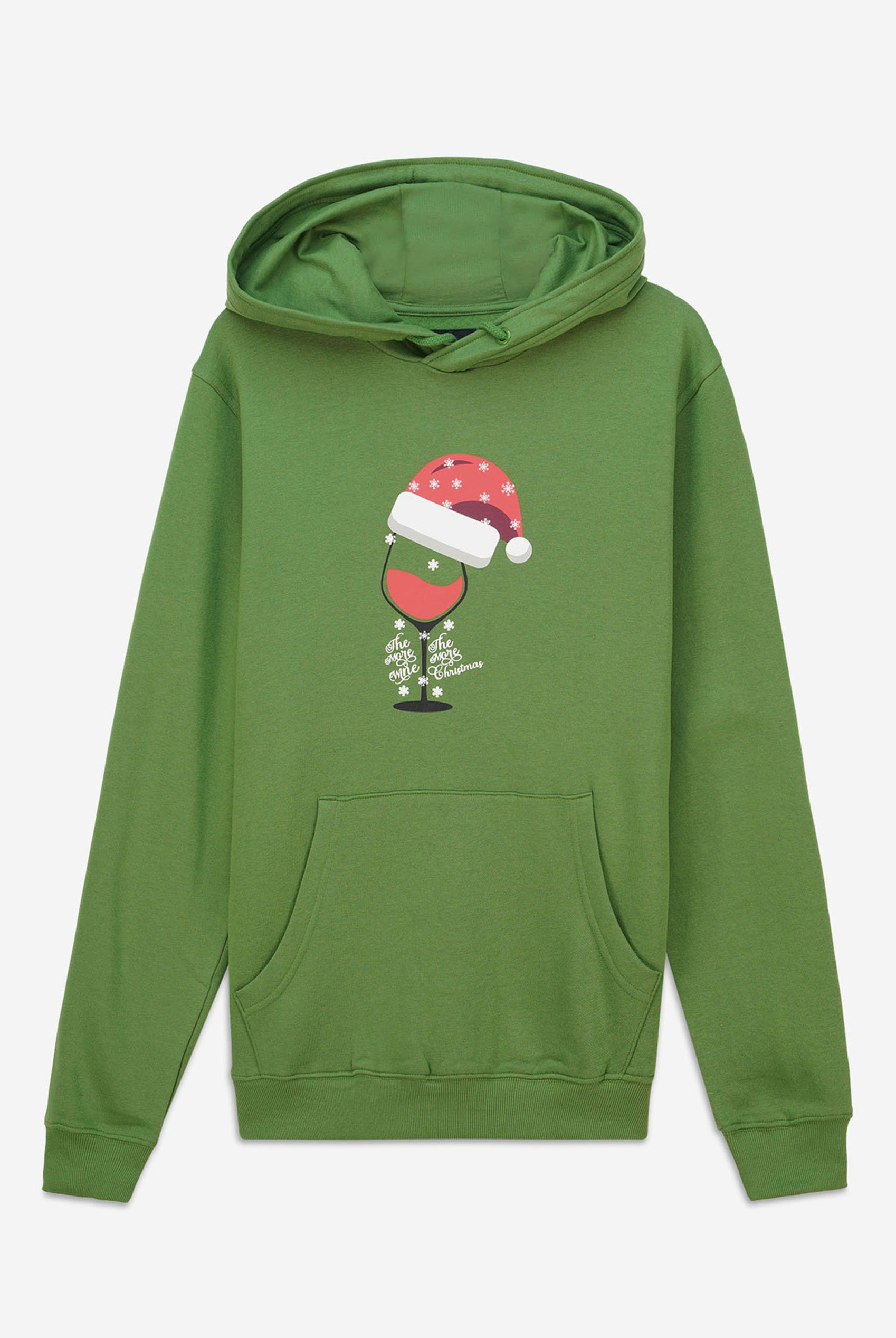 Mens Christmas Wine print Hoodie
