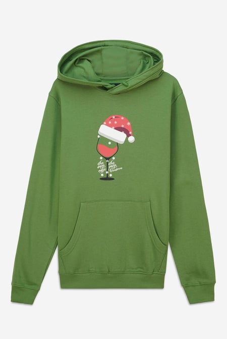 Mens Green Christmas Graphic Hoodie