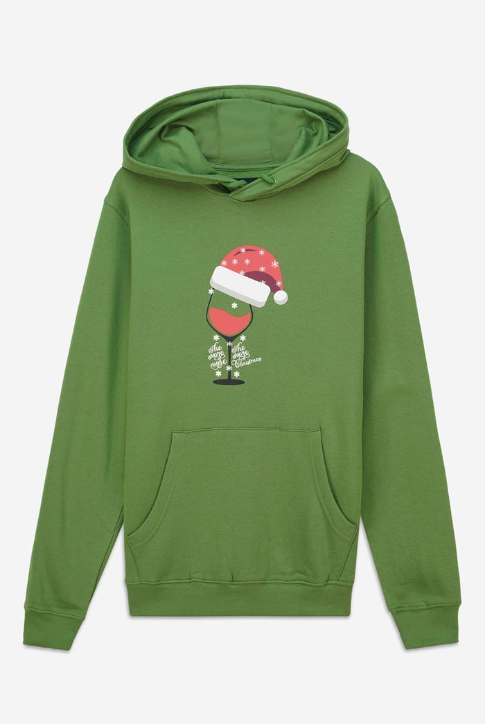Mens Christmas Wine print Hoodie