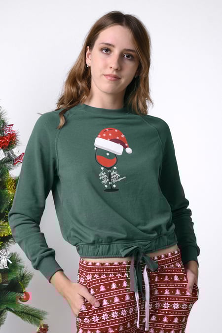 Women’s Santa Hat Tie-Front Christmas Pullover