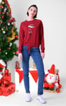 Women’s Santa Hat Tie-Front Christmas Pullover
