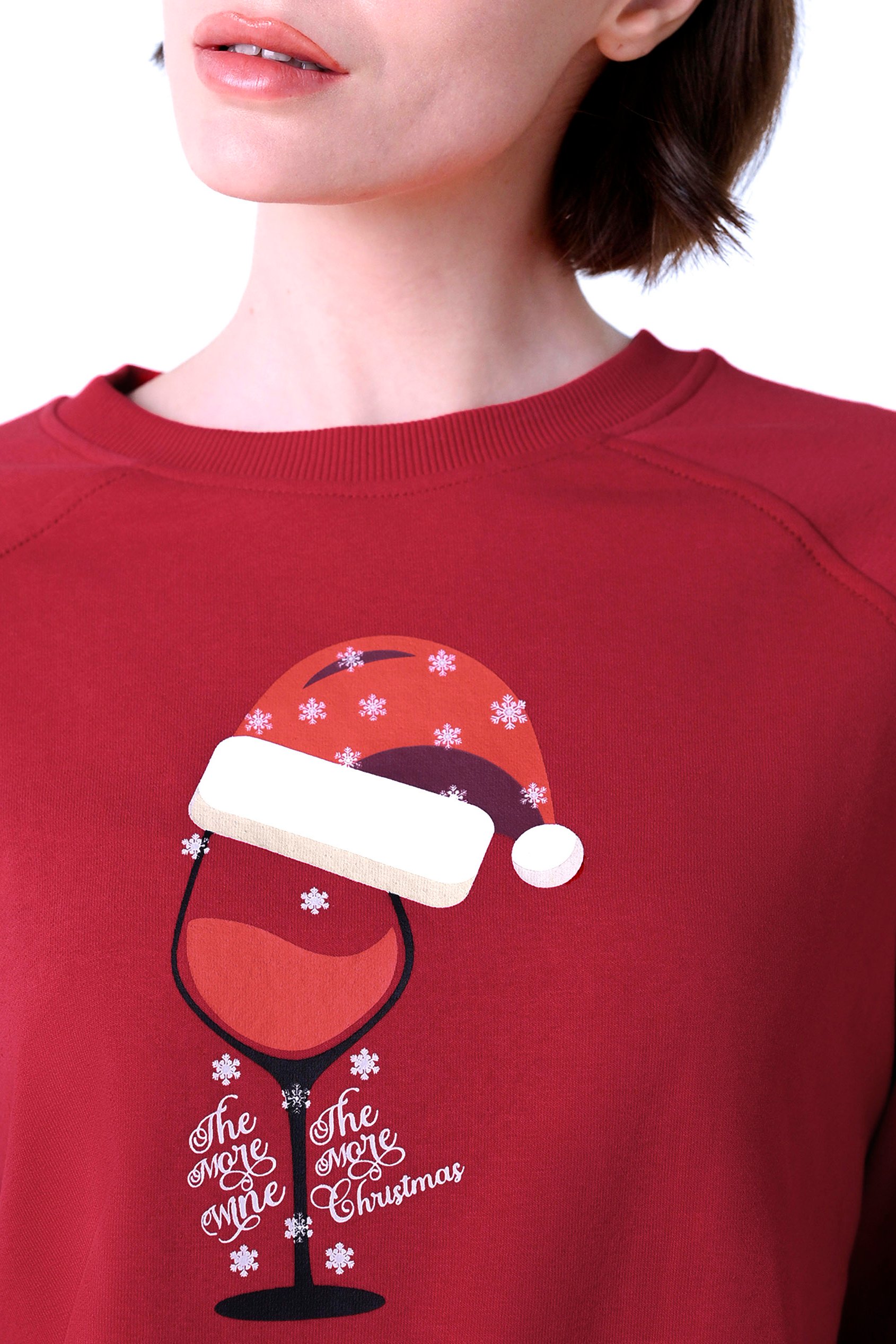 Women’s Santa Hat Tie-Front Christmas Pullover