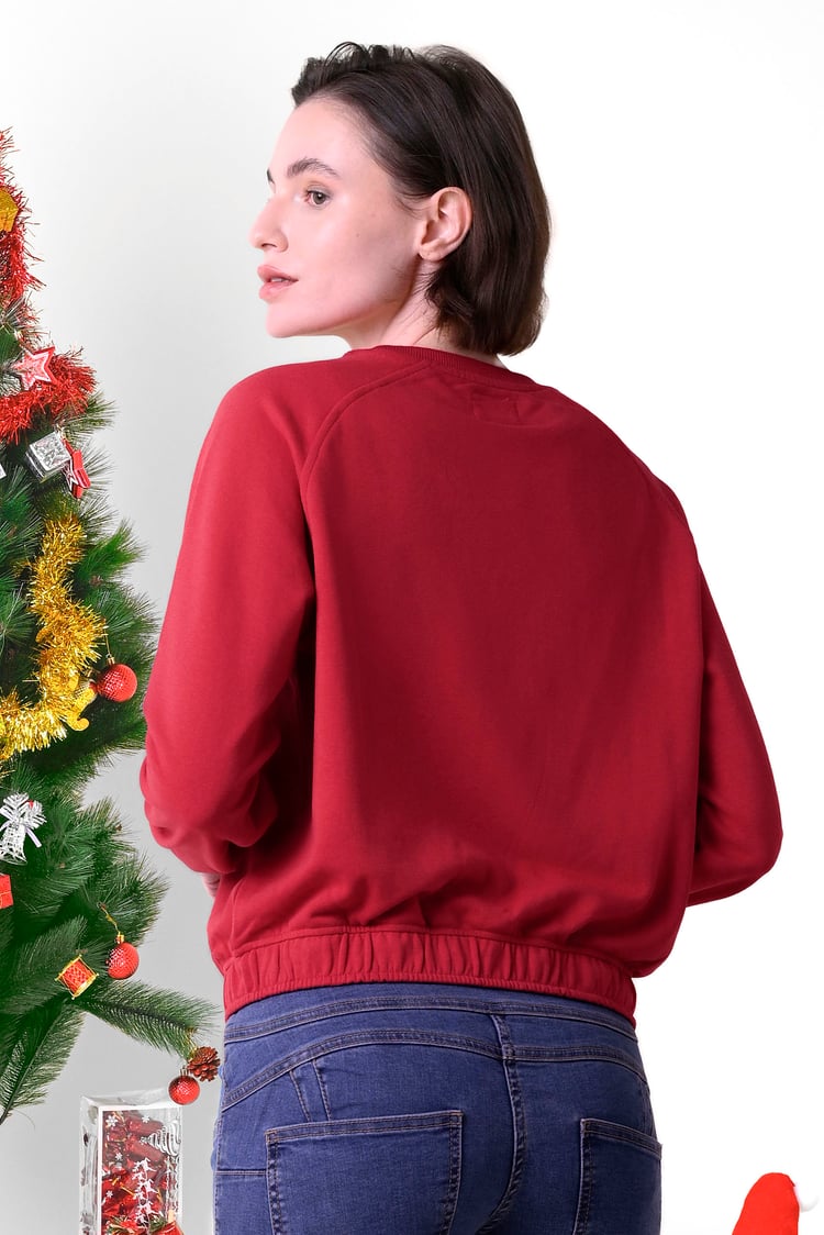 Women’s Santa Hat Tie-Front Christmas Pullover