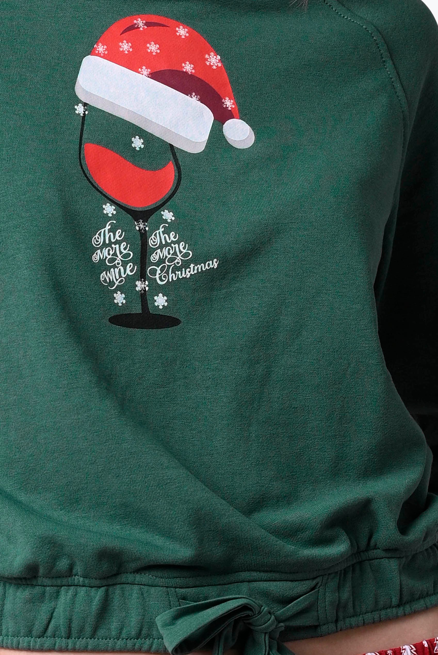 Women’s Santa Hat Tie-Front Christmas Pullover