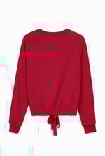 Women’s Santa Hat Tie-Front Christmas Pullover