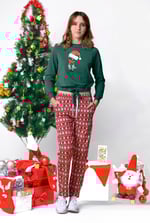 Women’s Santa Hat Tie-Front Christmas Pullover