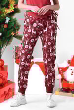 Womens Festive Print Joggers