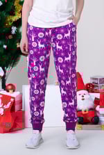 Womens Festive Print Joggers