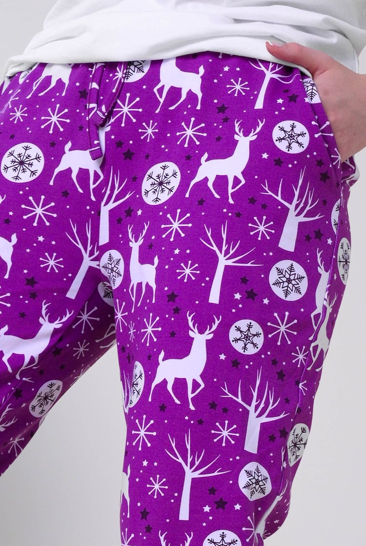 Womens Festive Print Joggers