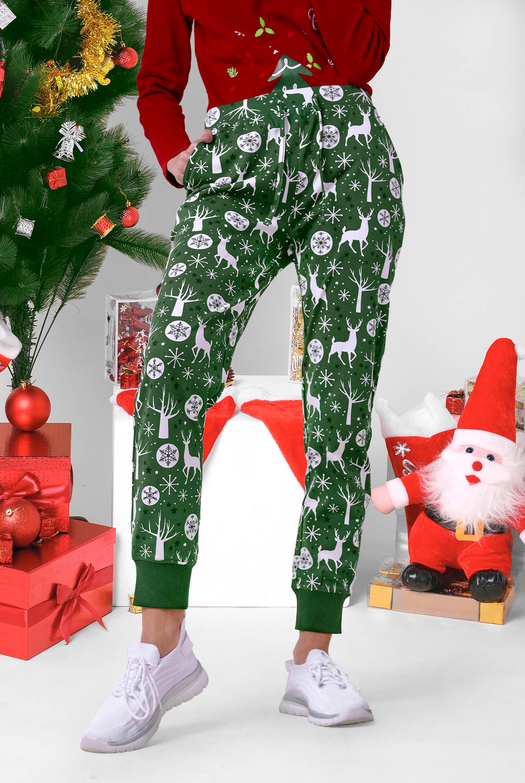 Womens Festive Print Joggers