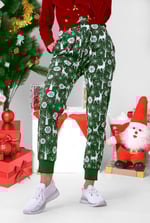 Womens Festive Print Joggers