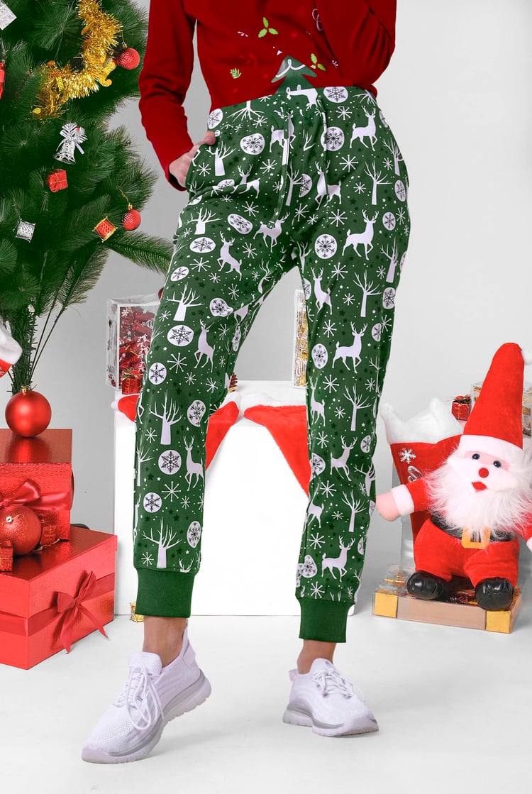 Womens Festive Print Joggers