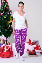 Womens Festive Print Joggers