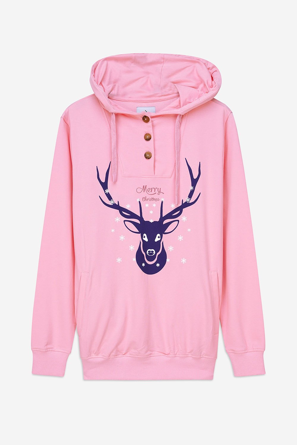 Womens Snow Deer Printed Hoodie