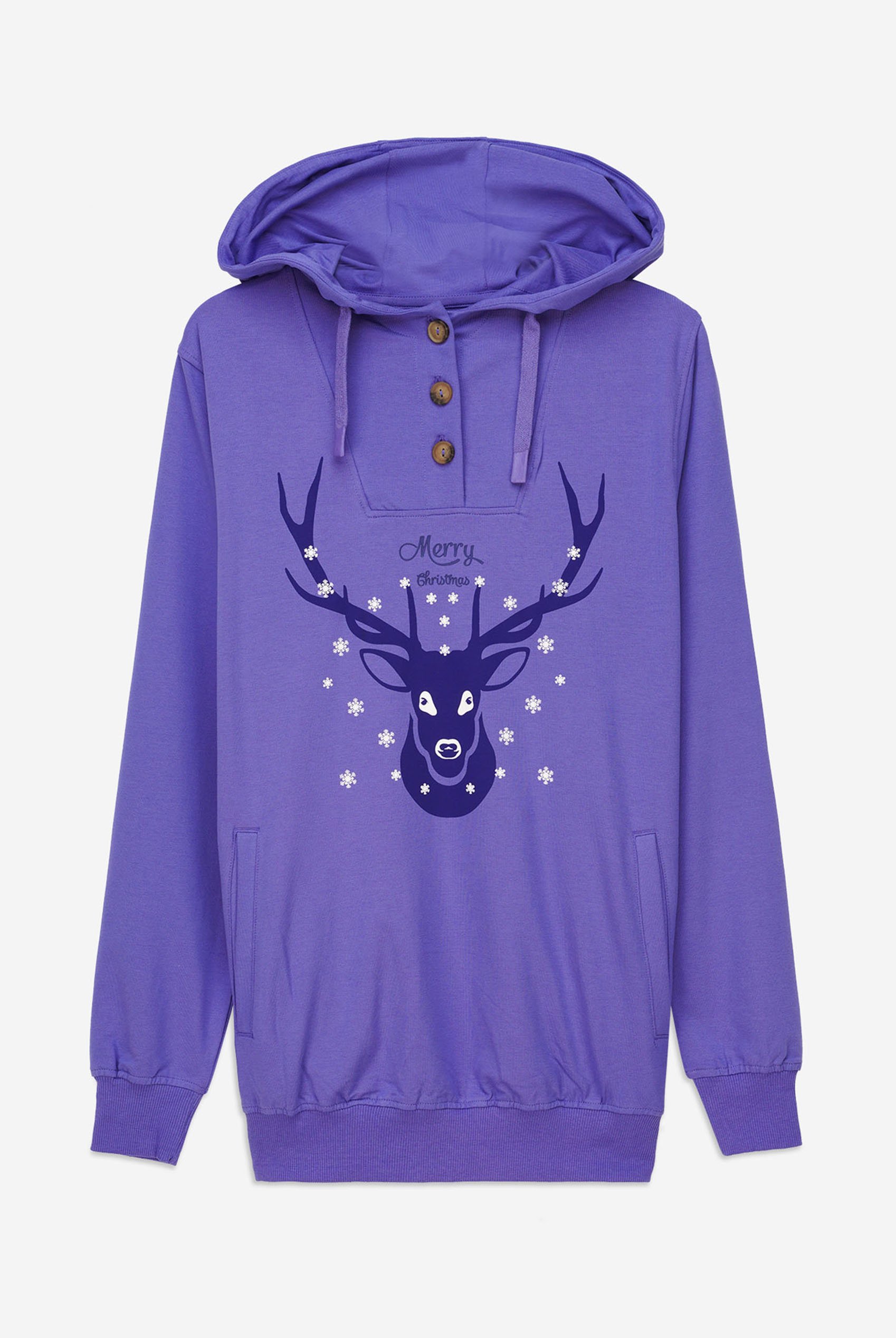 Womens Festive Reindeer Hoodie