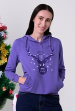 Womens Festive Reindeer Hoodie
