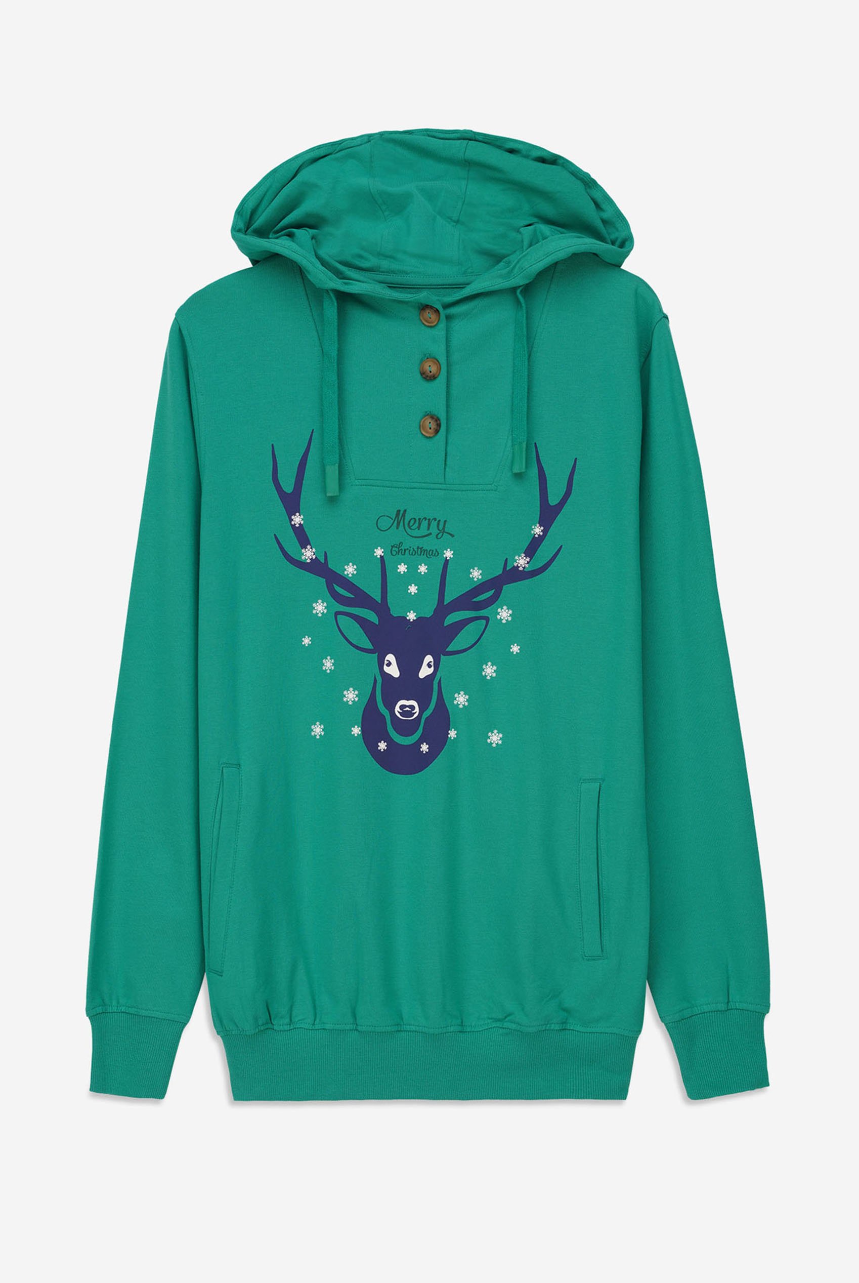 Womens Festive Reindeer Hoodie