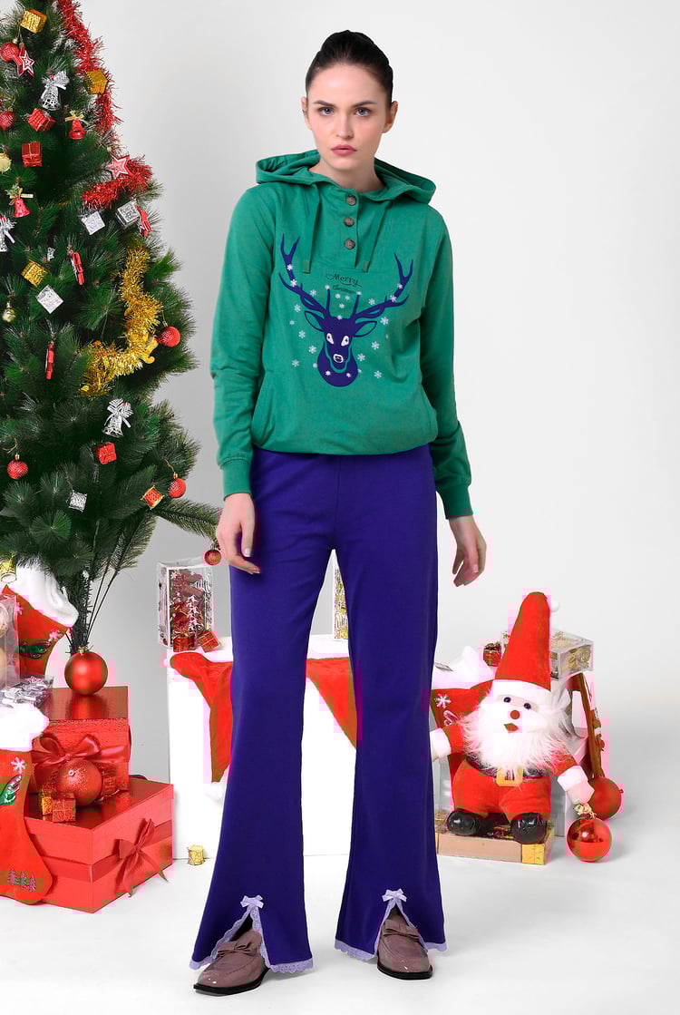 Womens Festive Reindeer Hoodie