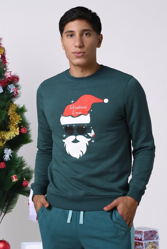 Mens Christmas Santa Print Sweatshirt